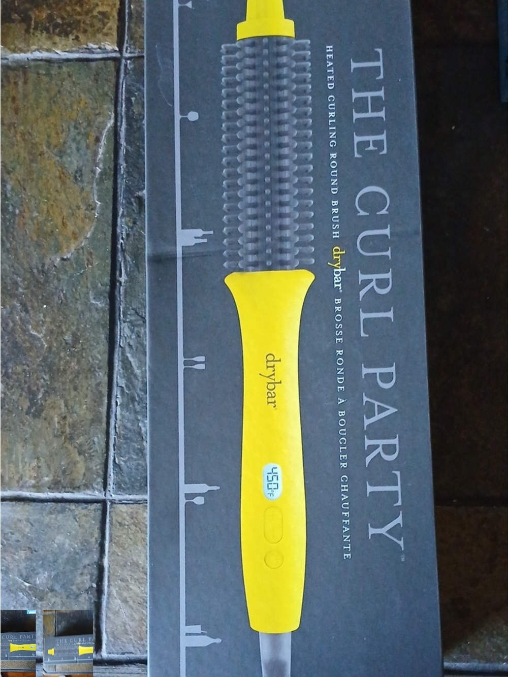Drybar Yellow Heated Curling Round Brush. D